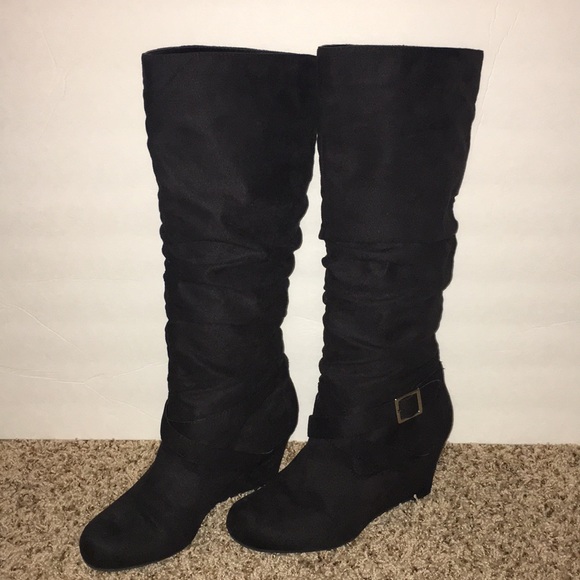 macy's black suede boots